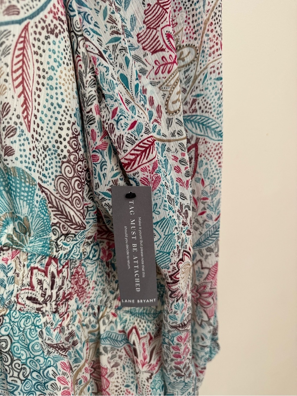 Lane Bryant Ruffle Detail Fit & Flare Midi Dress Women’s Size 24 NWT Floral - Picture 9 of 9